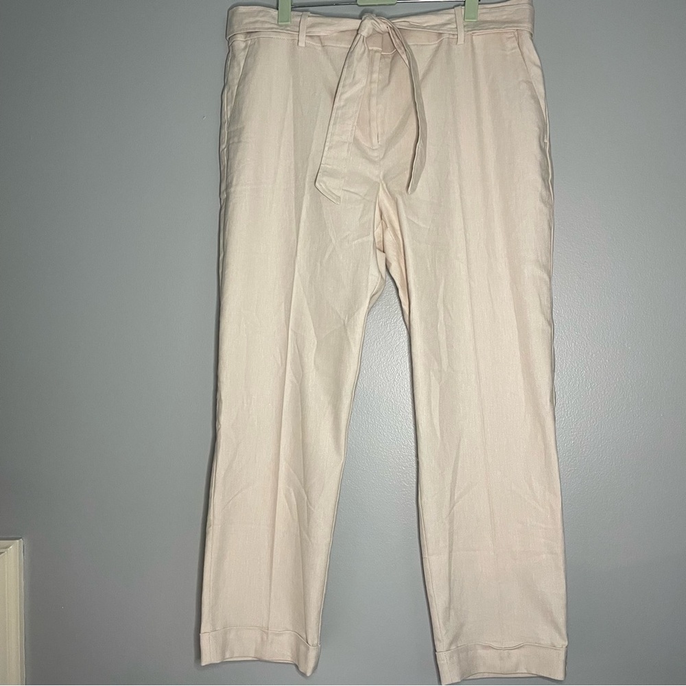 LOFT Cream Straight Leg Jumpsuit with Relaxed Fit